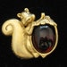 Vintage Danecraft Fall Squirrel & Cabochon Nut Pin