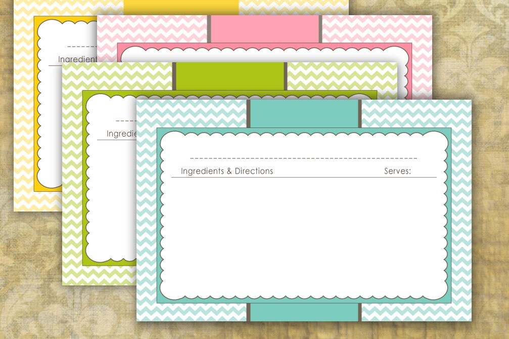 template for 4 x 6 recipe card