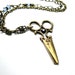 Vintage Style Scissor Necklace, Blue Swarovski, Scrapbooking, Sewing, Crafting, Hair Stylist