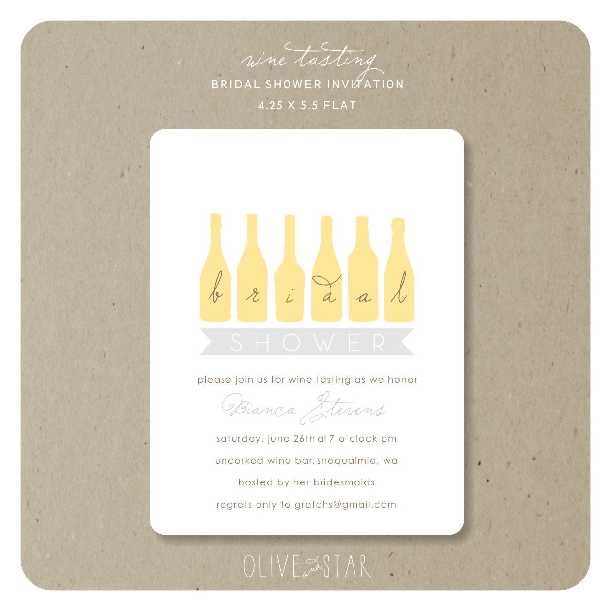 Wine Tasting Bridal Shower Invitations 8