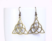 Sale Clearance 20% OFF - Antique brass celtic drop dangle earrings (547)