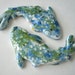 Pottery Koi Fish Tiles for Mosaic or Mixed Media Artwork Set of 2 T287