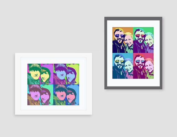 pop art portrait - Andy Warhol style 8x10 or 11x14 print - wedding ...