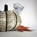 Poe Pumpkin Harvest 123, decoupage, Halloween, The Raven, macabre, goth, ooak, cream and black