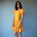 yellow dress / 80s dress / 1980s cotton day dress / sundress - size small