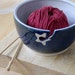 RESERVED FOR girldistracted - Stoneware pottery yarn bowl with little star hook