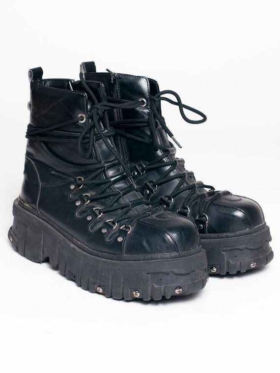 Anarchic Black Vegan Club Kid Boots