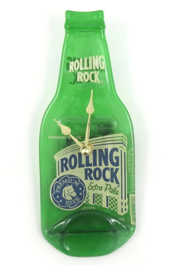 Recycled Bottle Clock Rolling Rock