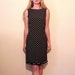 Vintage Black and White Polka Dot Wiggle Dress . 1990s 1980s . Ruffles . Size 10