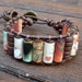 Heart Cuff Bracelet - Heart Graphics, Brown Leather Bracelet
