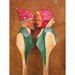 Man & Woman Carved Wood Hand Painted Vintage Serving Fork and Spoon by Rosaire Audet
