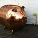 Vintage copper piggy bank. Coppercraft Guild pig coin bank.
