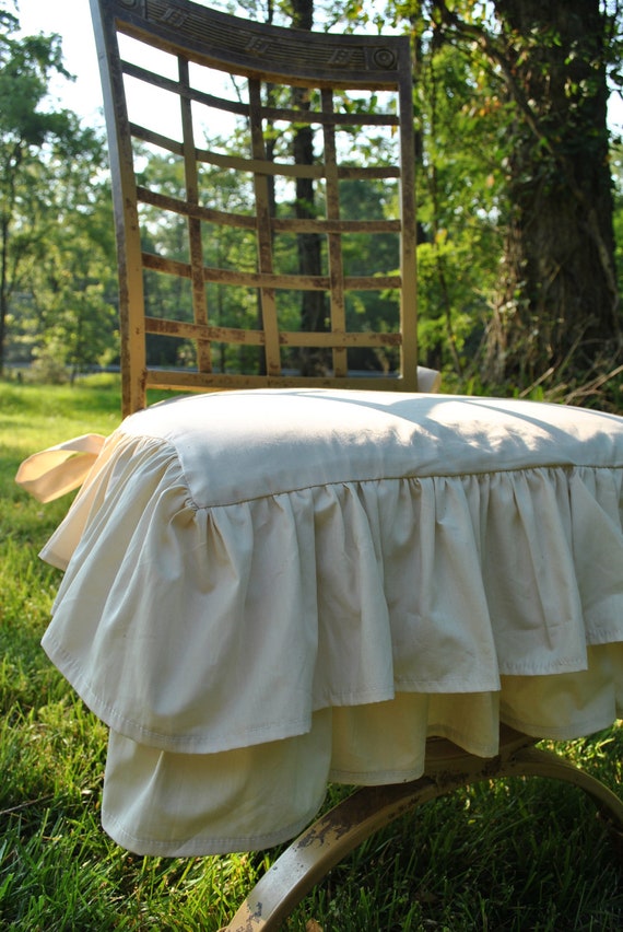 Ivory Ruffle Chair Cover