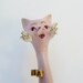 Pink Ceramic Cat Mid Century