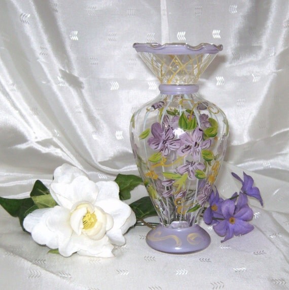 Vintage Artisan Hand Painted Princess House Flower Vase