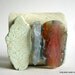 leather cuff bracelet white hair on hide leather with agate, crystal and magnesite size 1