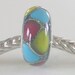 OOAK Silver Foil Handmade Lampwork European Charm Bead - SRA - Fits Troll/Biagi etc