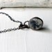 Quartz Pendant Copper Necklace Oval Black White Clear Artisan Handmade