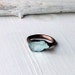 Copper Aquamarine Ring March Birthstone Pale Sky Blue Gemstone Artisan Handmade