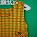 Vintage 1970s Mustard Yellow Plaid Jumper- Size 0-3 Months
