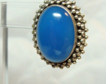 Lovely Blue Chalcedony Sterling Silver Vintage Earrings