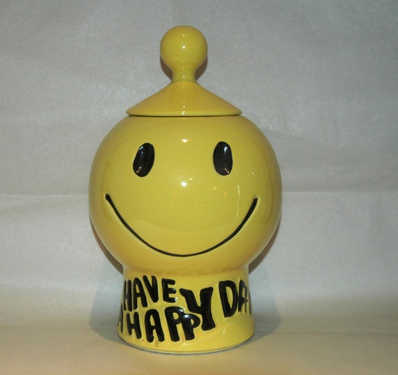 McCoy Happy Face Cookie Jar Perfect by MyHeirloomCharms on Etsy