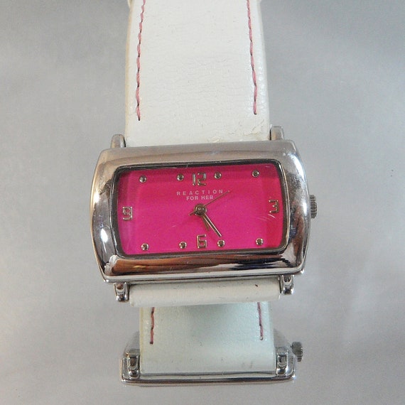Vintage Kenneth Cole Watch. Women's Watch. Pink. White. by waalaa