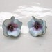 Mid Century Sterling Silver and Enamel Floral Earrings