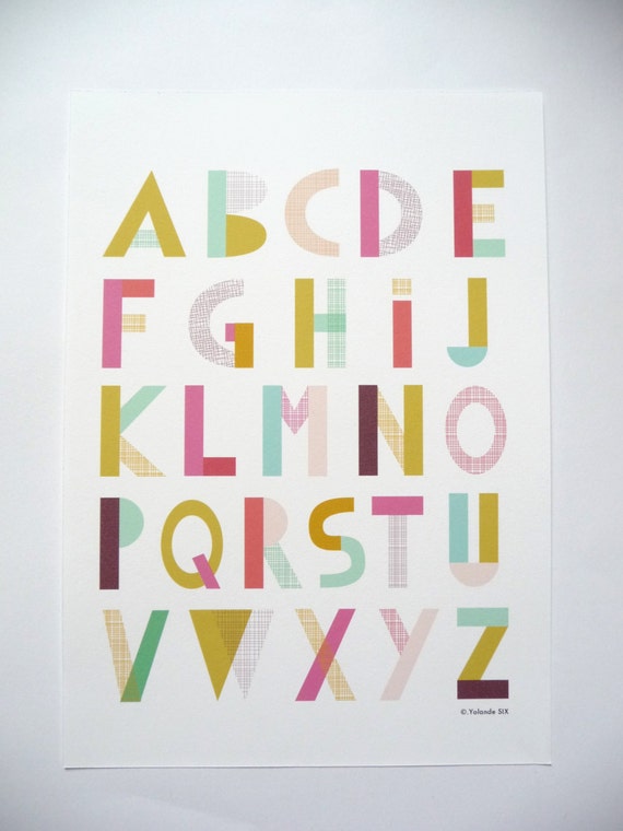 items similar to alphabet geometric poster size a4 827 x 117 on etsy