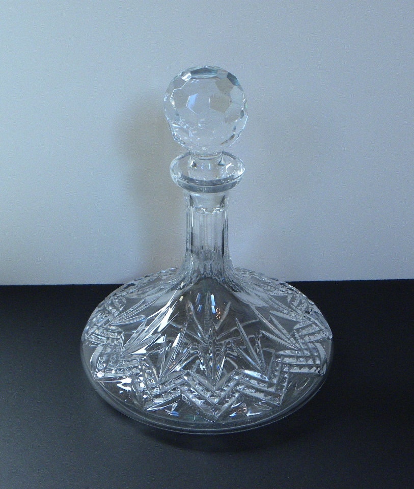 Vintage Lead Crystal Wine Decanter Galway Irish Cut 24 