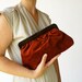 r e s e r v e d ... Vintage 1970s Copper Velvet Clutch