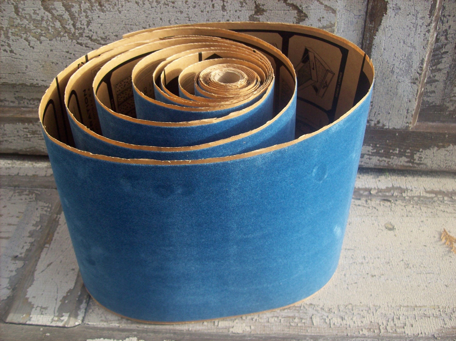 Vintage Contact Paper Roll Self Adhesive Royal Blue Velvet