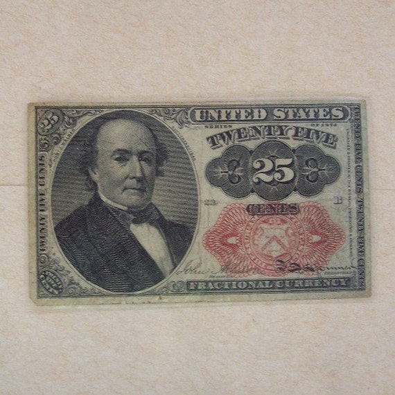 1874 25 Cent Bill US Paper Money American Fractional Currency