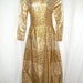 RESERVED Fabulous Vintage Gold Brocade Evening Gown, size medium 36 Bust
