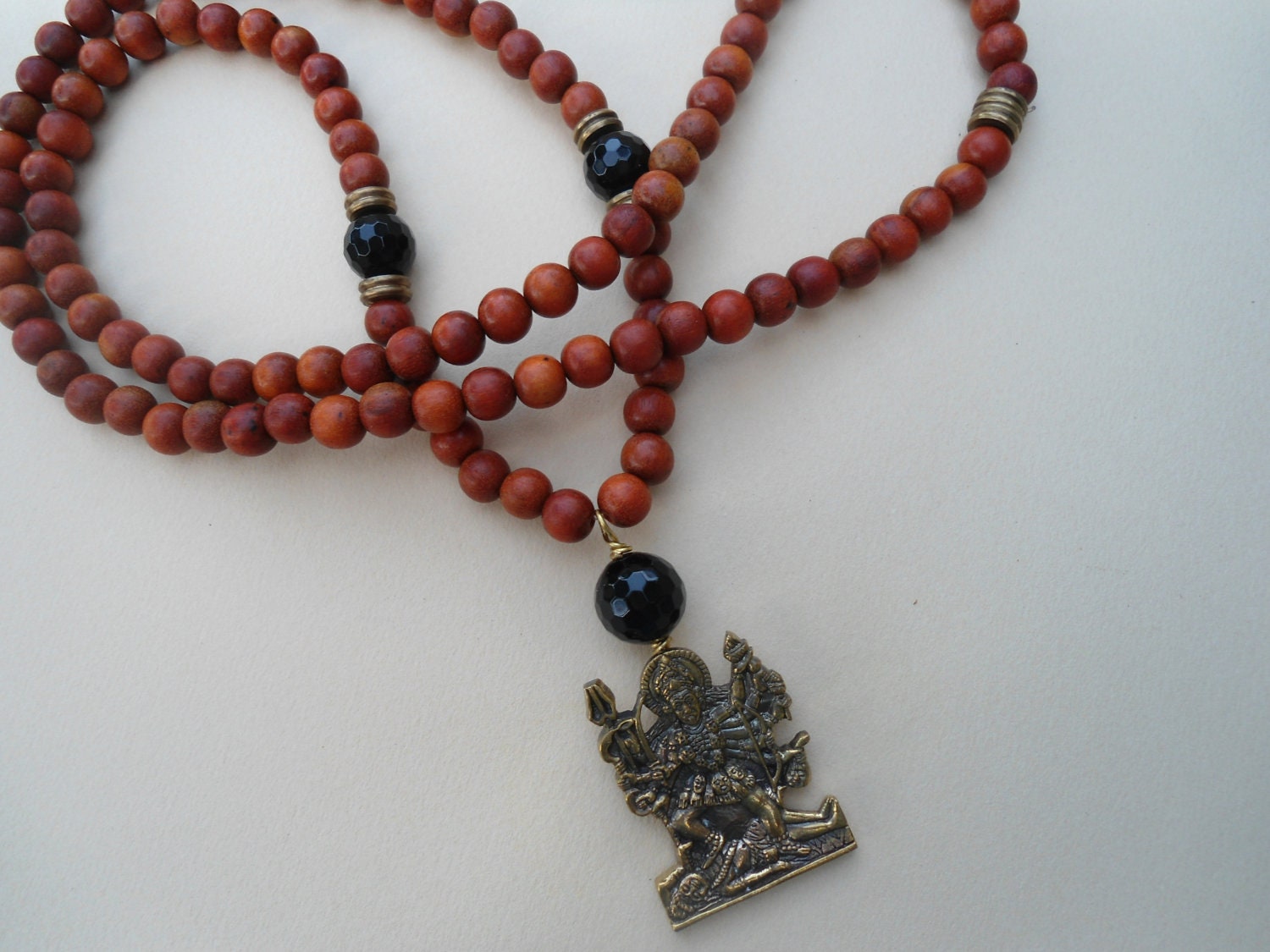 Goddess Prayer Beads Hindu Goddess Kali 108 bead Japa Mala Red