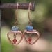 Copper Blue Kyanite Earrings - Coral Swarovski - Earthy Boho Chic Jewelry by YaY Jewelry