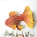 Felted fish purse cosmetic Golden Fish Yellow Red octopurse
