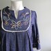 vintage. 70s Blue Cotton Kaftan / 70s Kaftan / Maxi Dress / S M