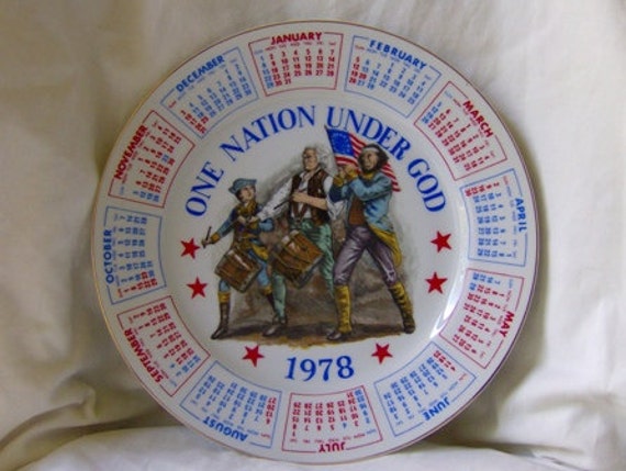 1978 Spencer Gifts Calendar Plate Vintage Collectible
