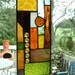 Abstract Amber Stained Glass Panel