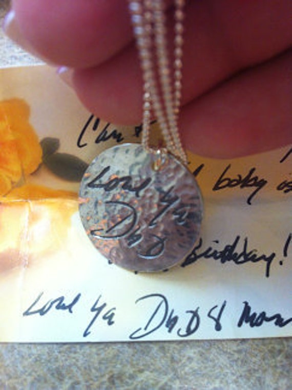 Memorial Jewelry Your Actual Loved Ones Writing Silver