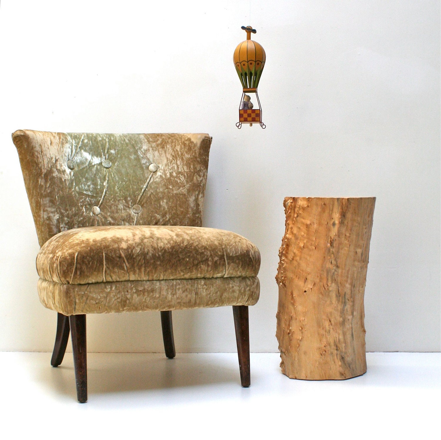 Tree Stump Nightstand End Side Table Stool Seat Organic