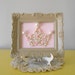 Pearl princess crown art. Mosaic wall art. Pastel pink and taupe. Painted ornate frame. Shabby chic girls room. Sparkle glitter picture.