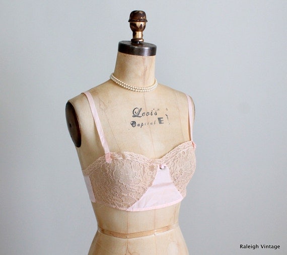 Vintage 1920s Bra : 20s 30s Lace and Silk Brassiere