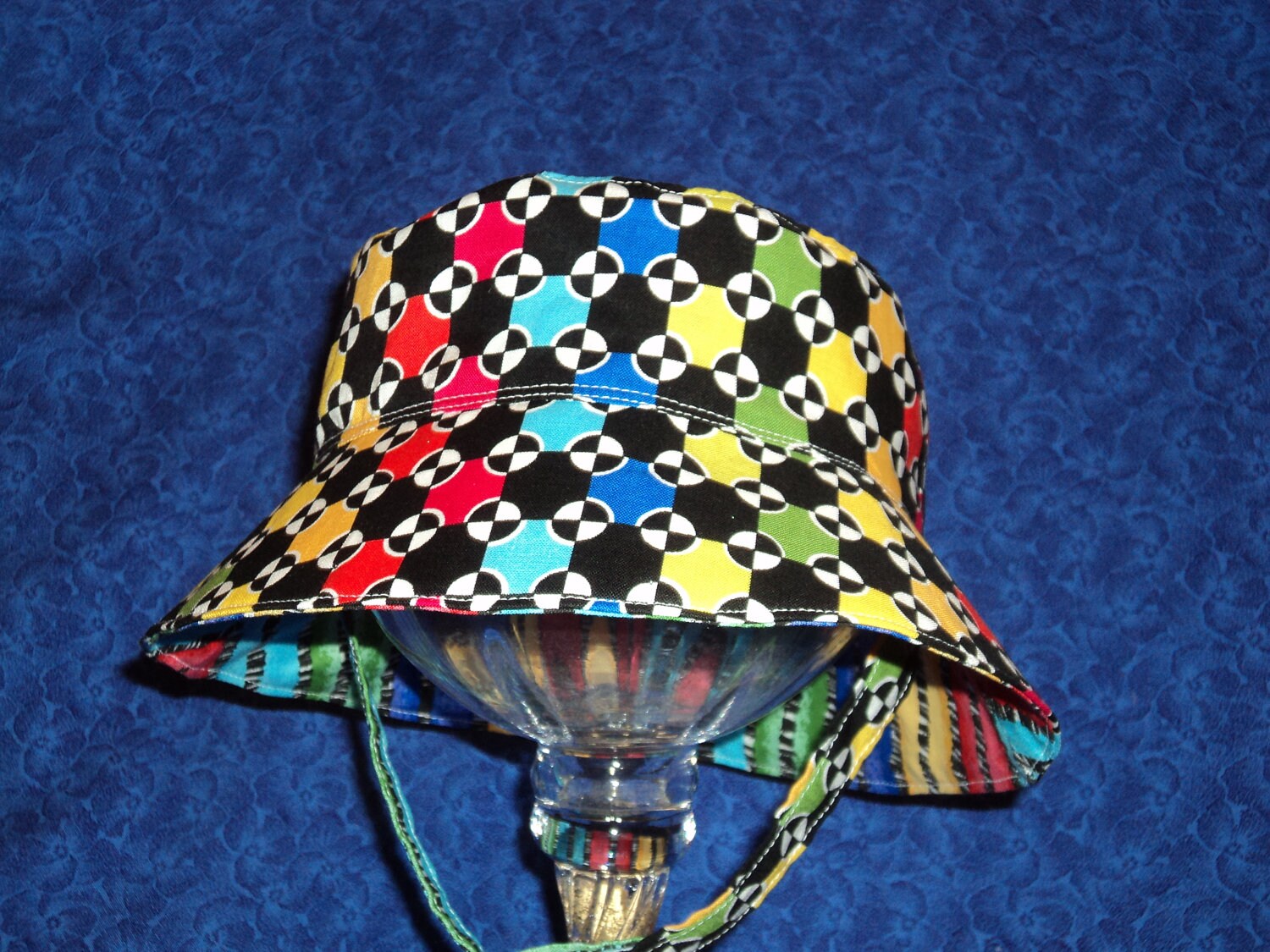 Baby Boy Bucket Hat Reversible Primary Colors Chin Straps with