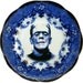 Flow Blue Frankenstein Portrait Plate - Altered Antique Plate