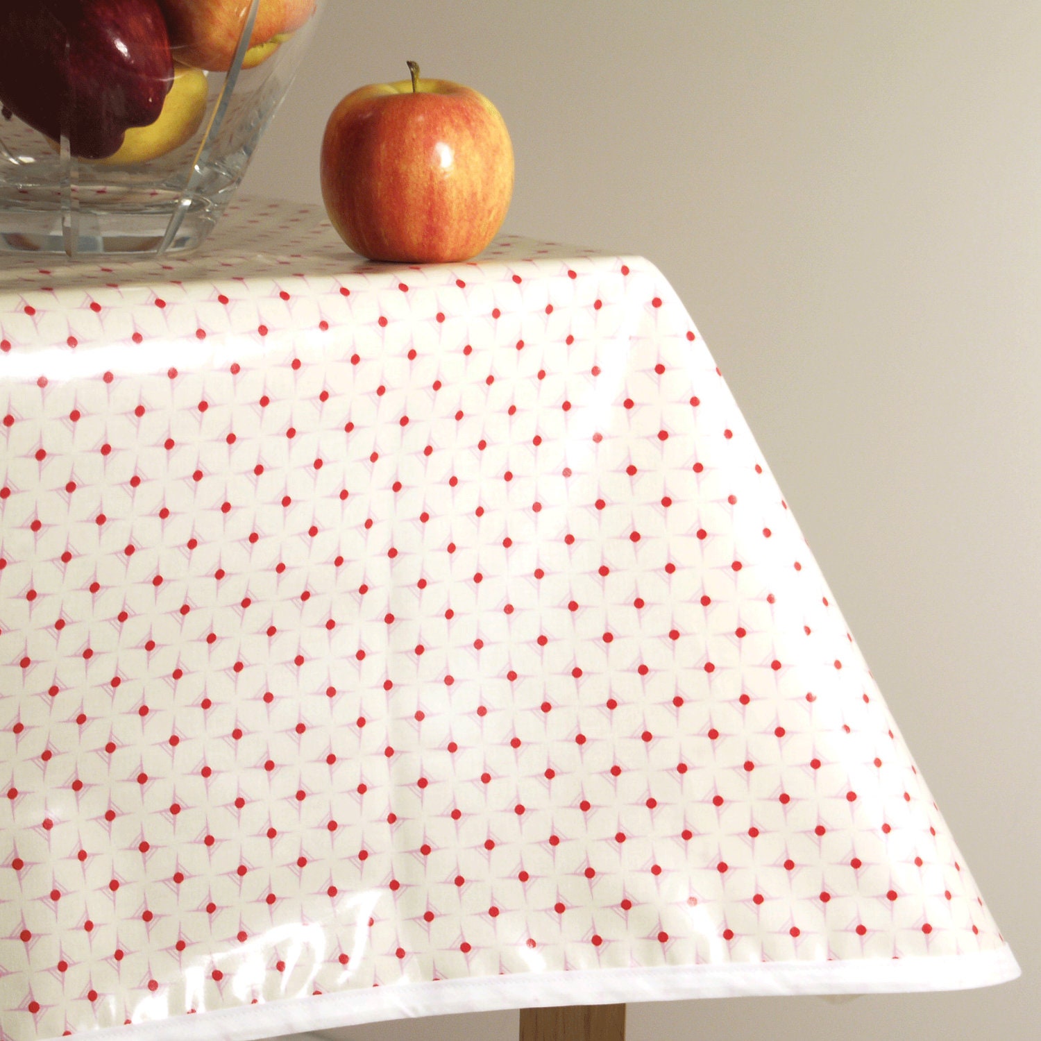 Laminated Cotton Oilcloth Tablecloth 56 x 56 by compelledtocraft