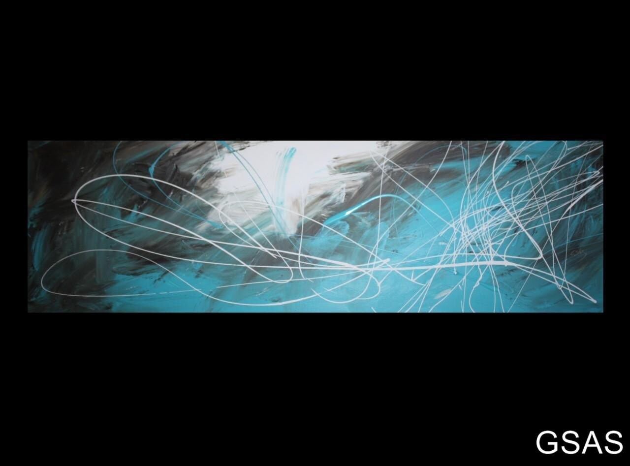 1 ABSTRACT CANVAS PAINTING turquoise Artwork wall art