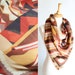 Vtg Southwest Ikat Earth Tones Large Scarf