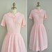vintage 1950s dress / 50s vintage pink and white dress / A Cotton Candy Dream